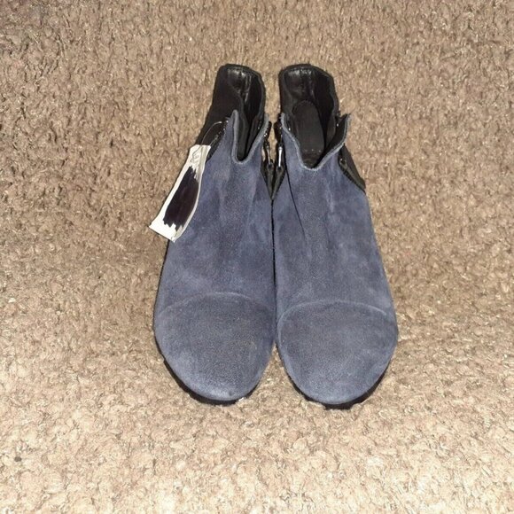 RAG & BONE-Margot-Black & Navy Suede Ankle Boots Block Heel Booties-SZ 35-NWOB - Picture 3 of 7